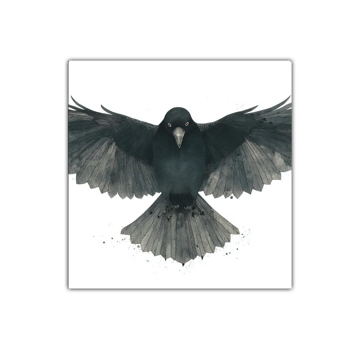 Cuadro contemporáneo de cuervo con alas extendidas — imagen principal