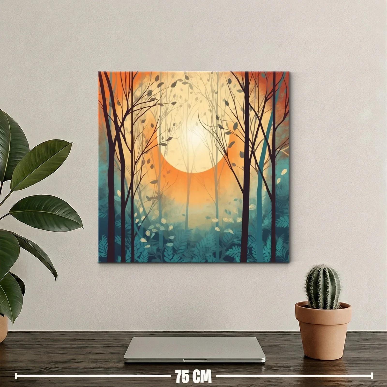 Bosque al amanecer con atmósfera cálida y serena — miniatura 2