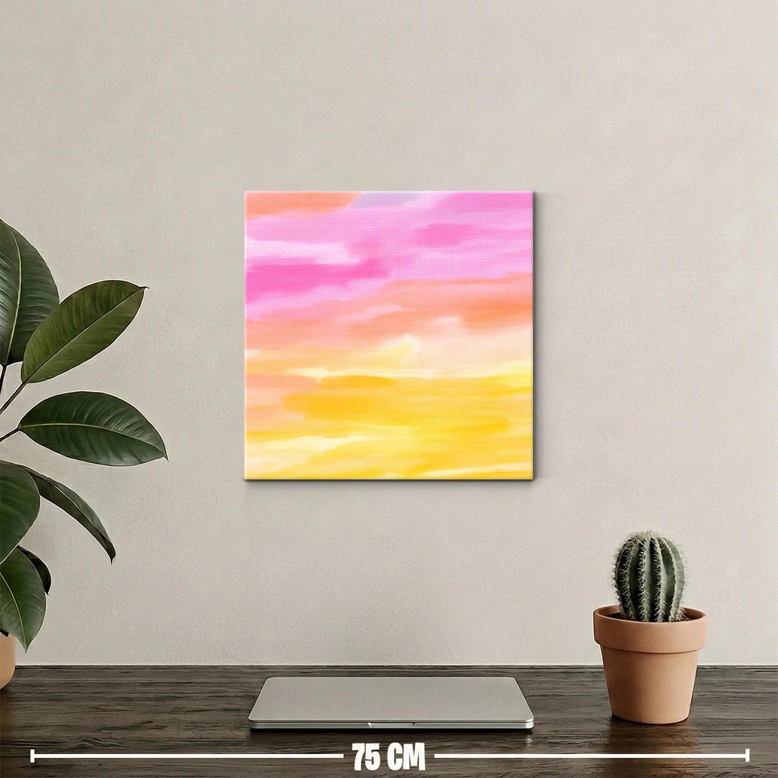 Cuadro abstracto en tonos cálidos con pinceladas suaves — miniatura 2