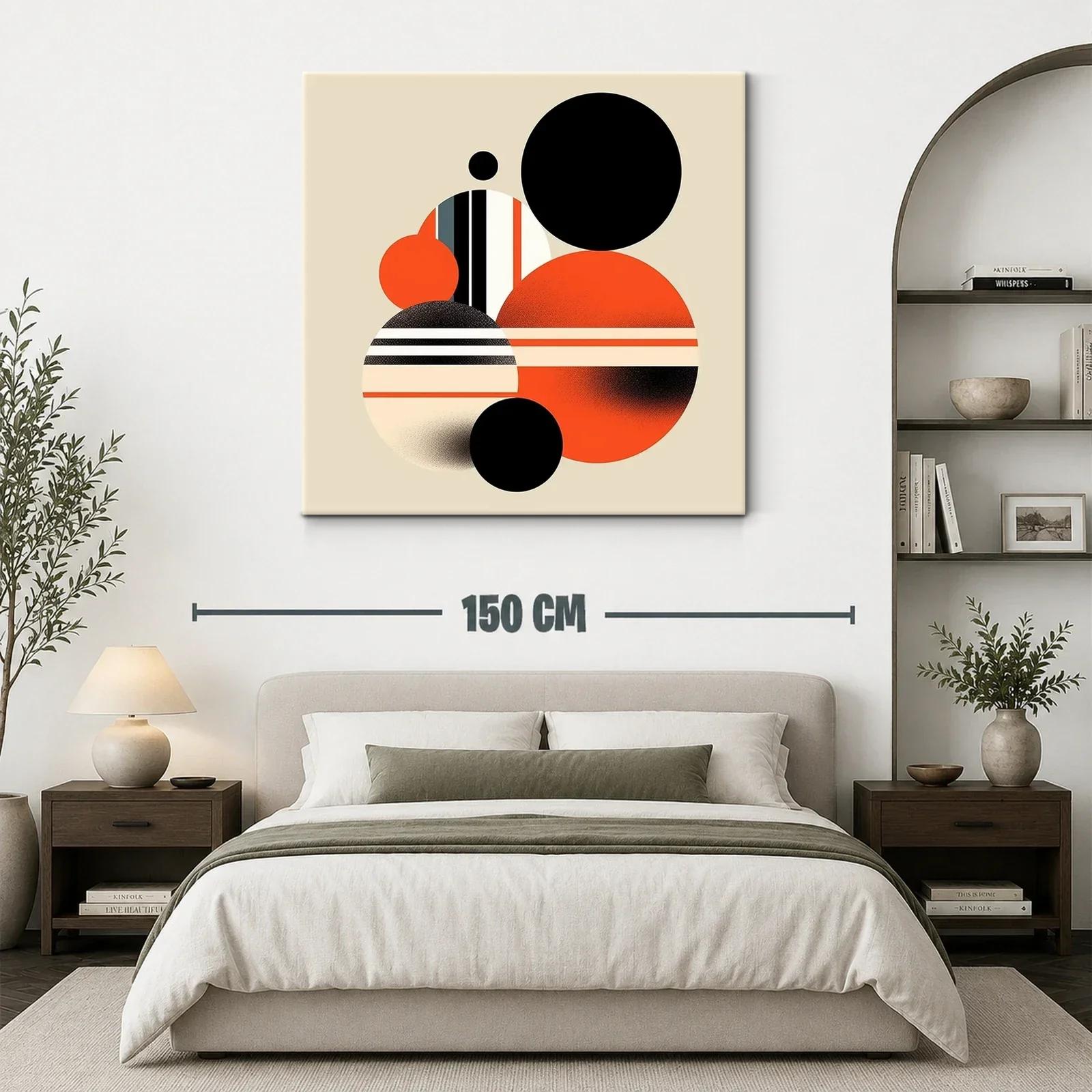 Composición geométrica con círculos en tonos negro y naranja — miniatura 3