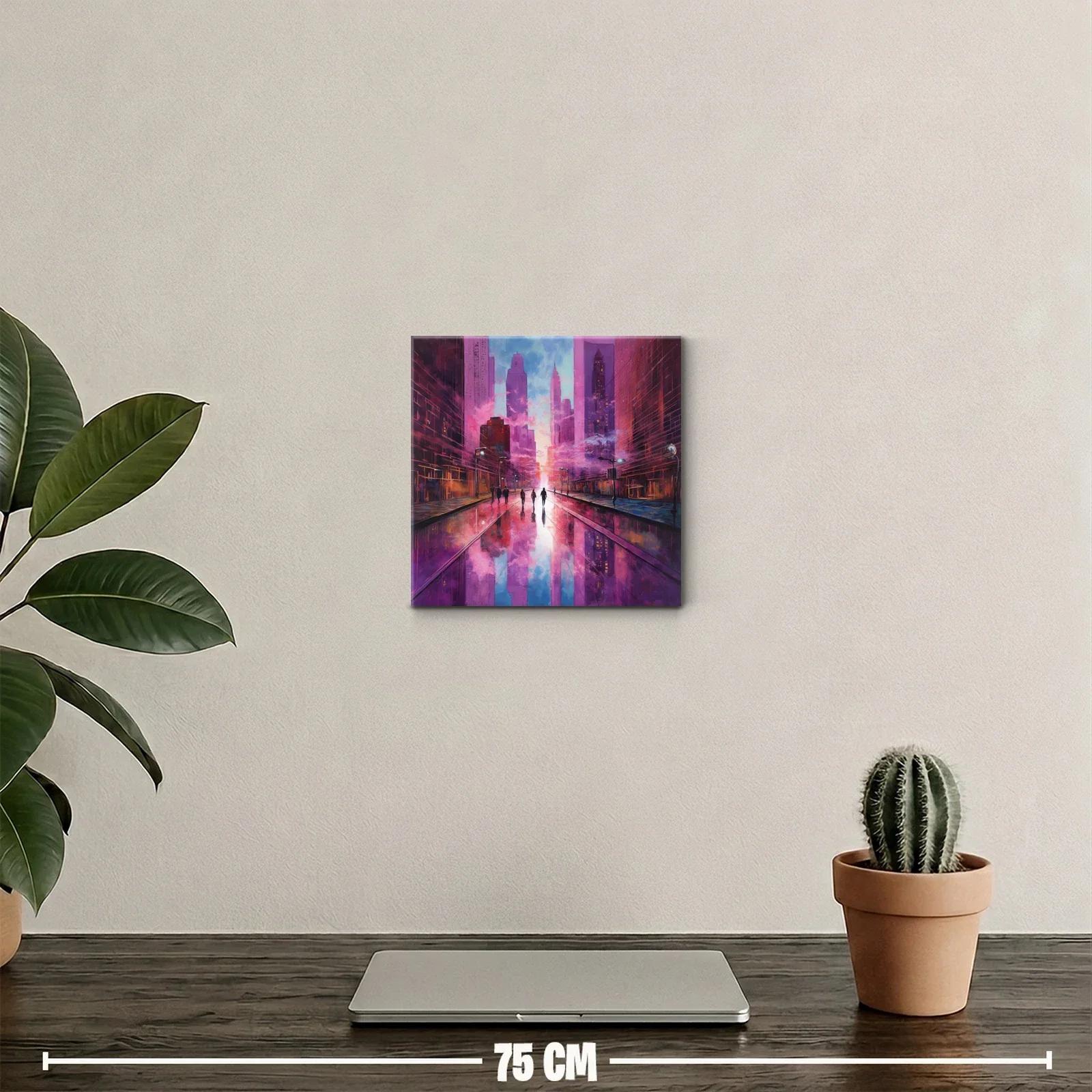 Paisaje urbano al atardecer con reflejos vibrantes — miniatura 2