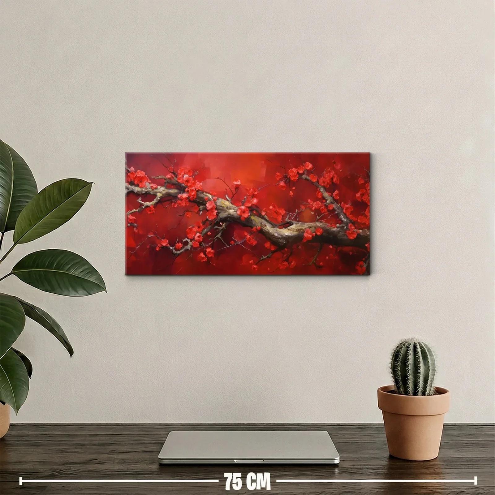 Cuadro rama de cerezo en flor con brotes rojos — miniatura 2