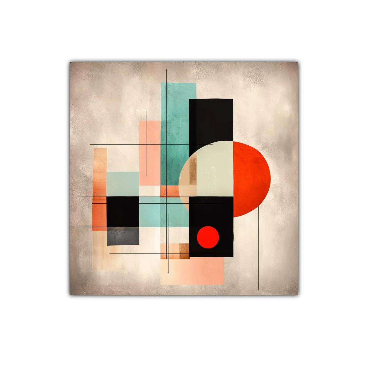 Composición geométrica con tonos cálidos y contrastes vibrantes — imagen principal