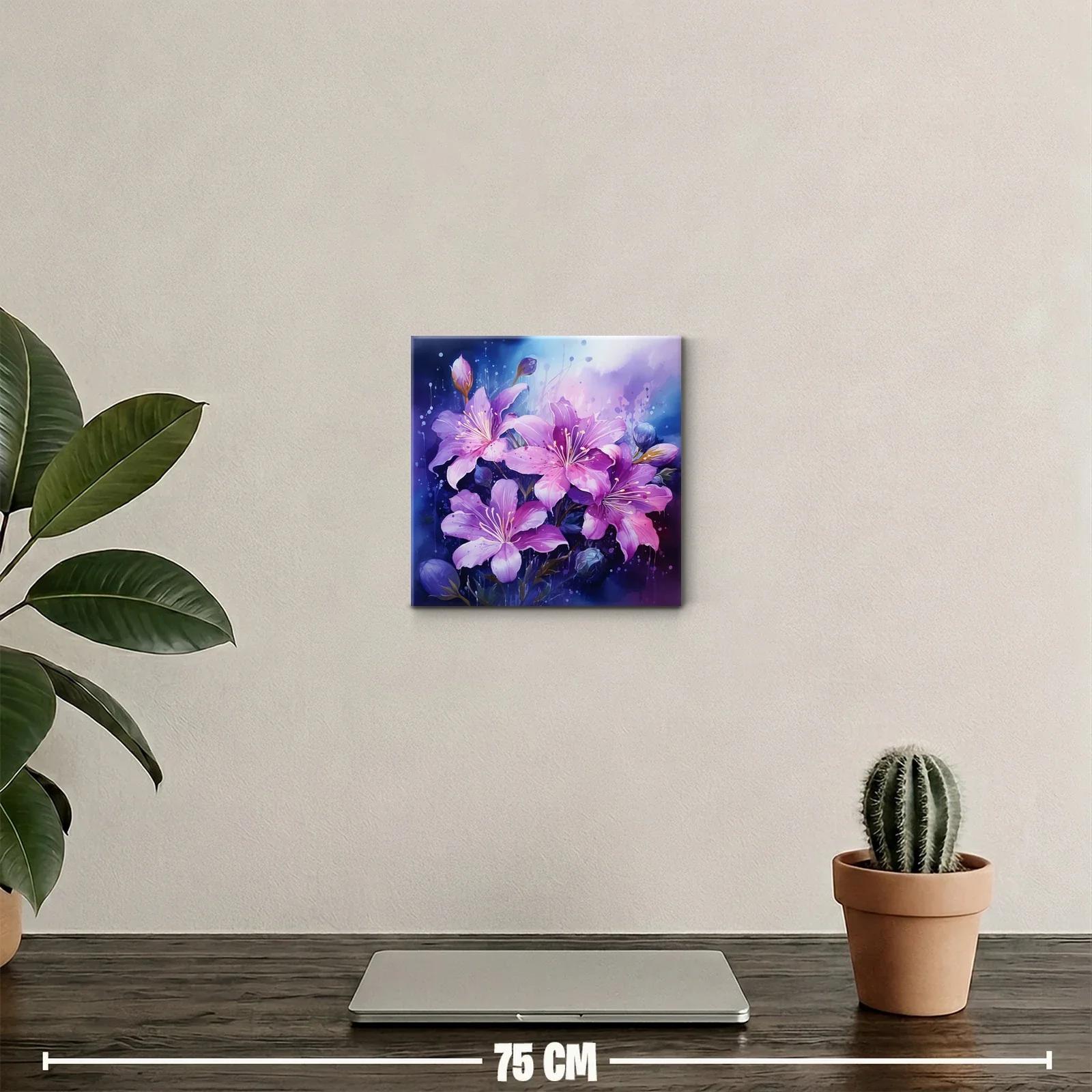 Cuadro con diseño floral en tonos violetas y lilas delicados — miniatura 2