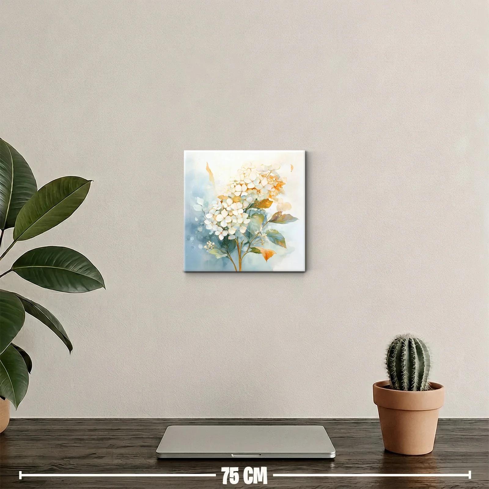 Cuadro decorativo con delicadas flores en tonos cálidos y suaves — miniatura 2
