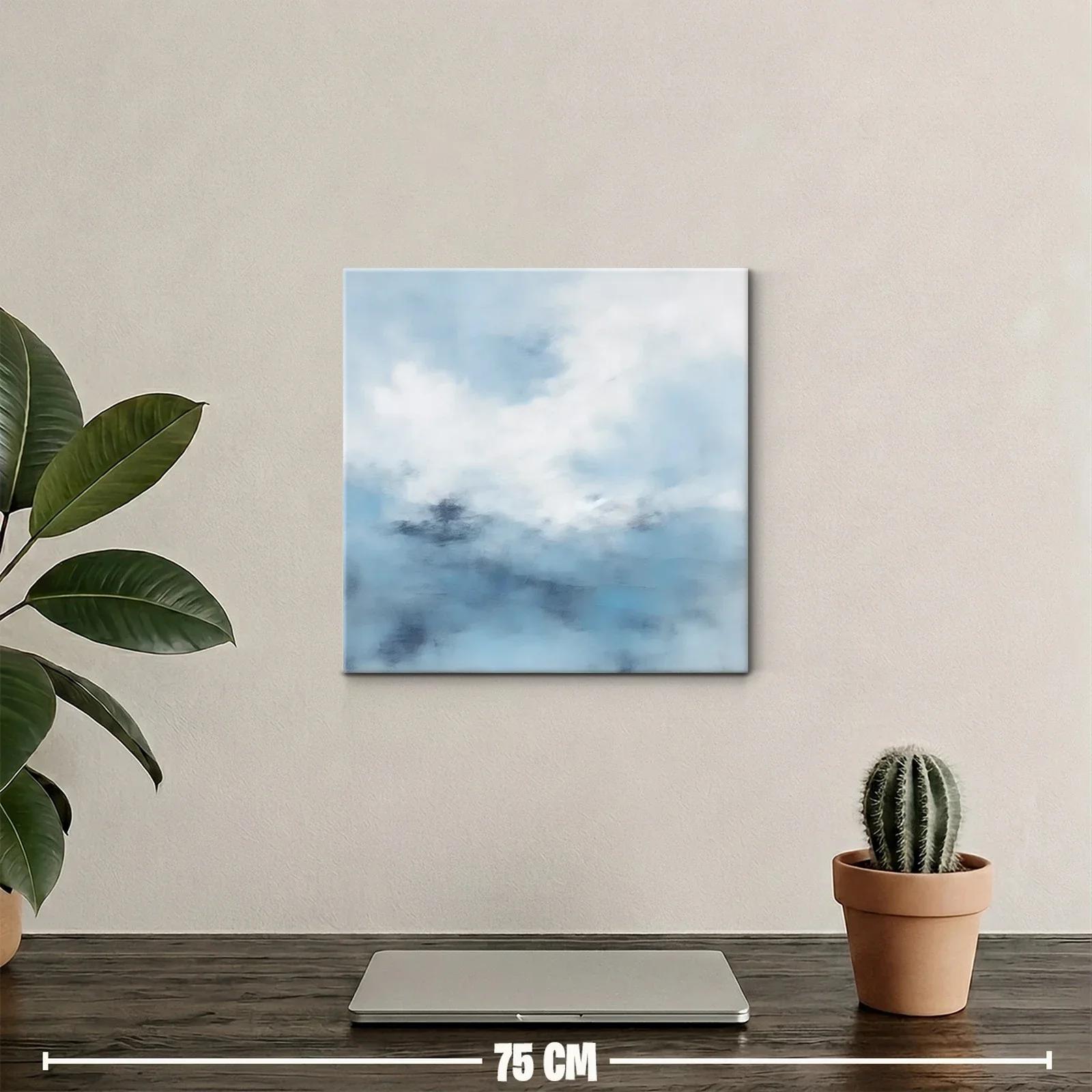 Cuadro abstracto con tonos azules y blancos suaves — miniatura 2