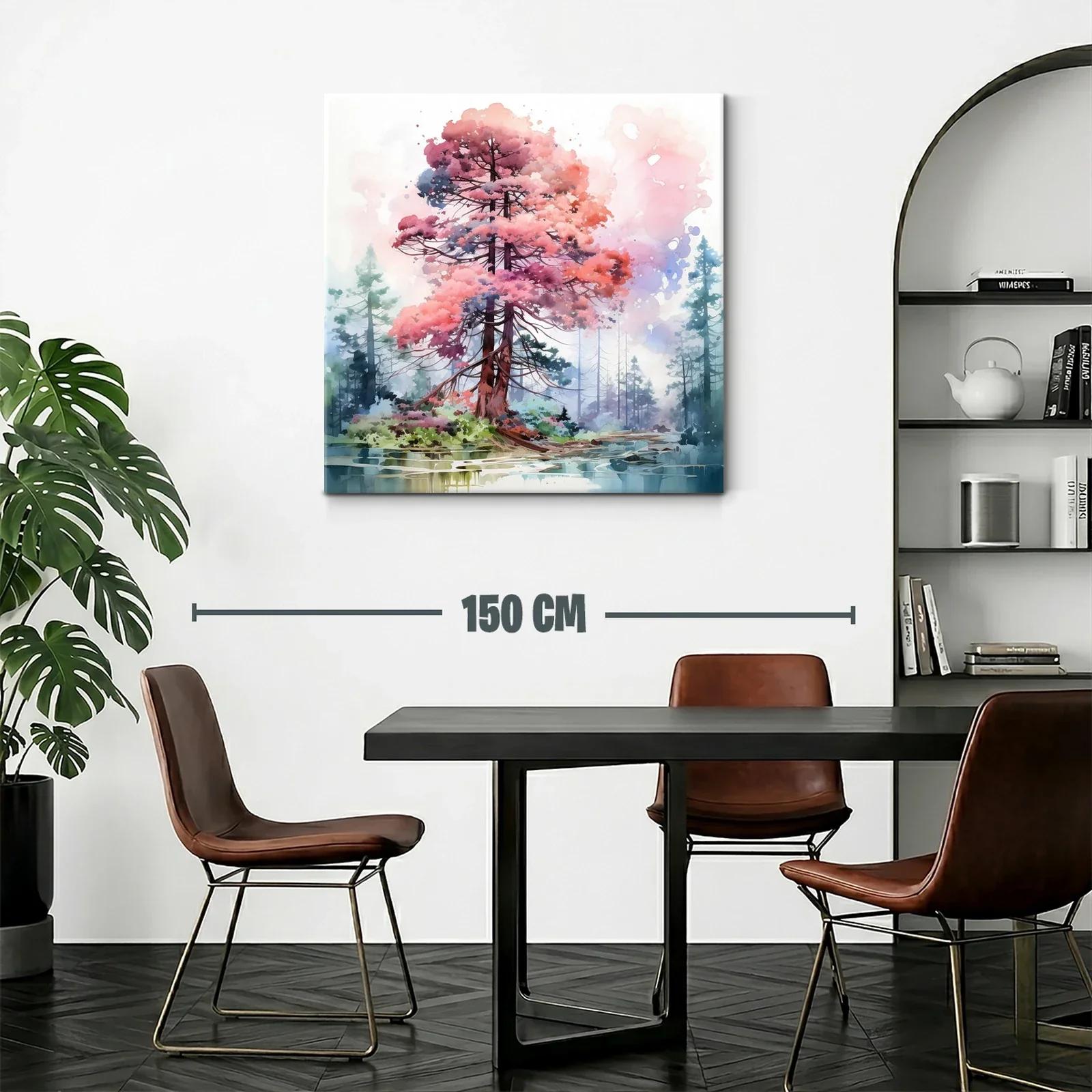 Árbol en tonos rosa y azul en paisaje sereno — miniatura 2