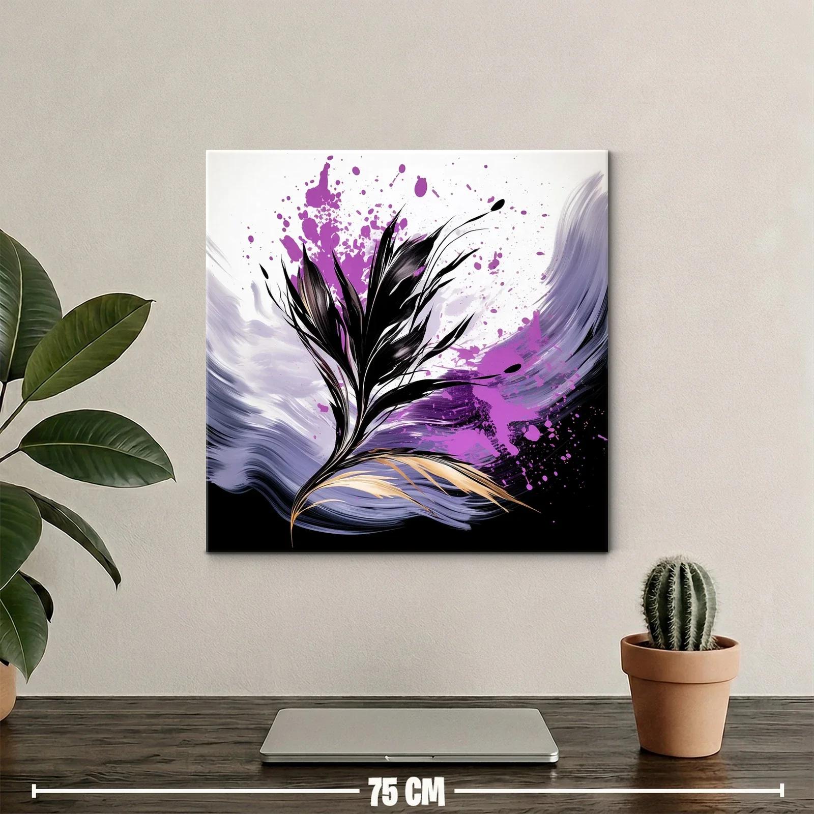 Elegancia floral con dinamismo en tonos púrpura y negro — miniatura 2