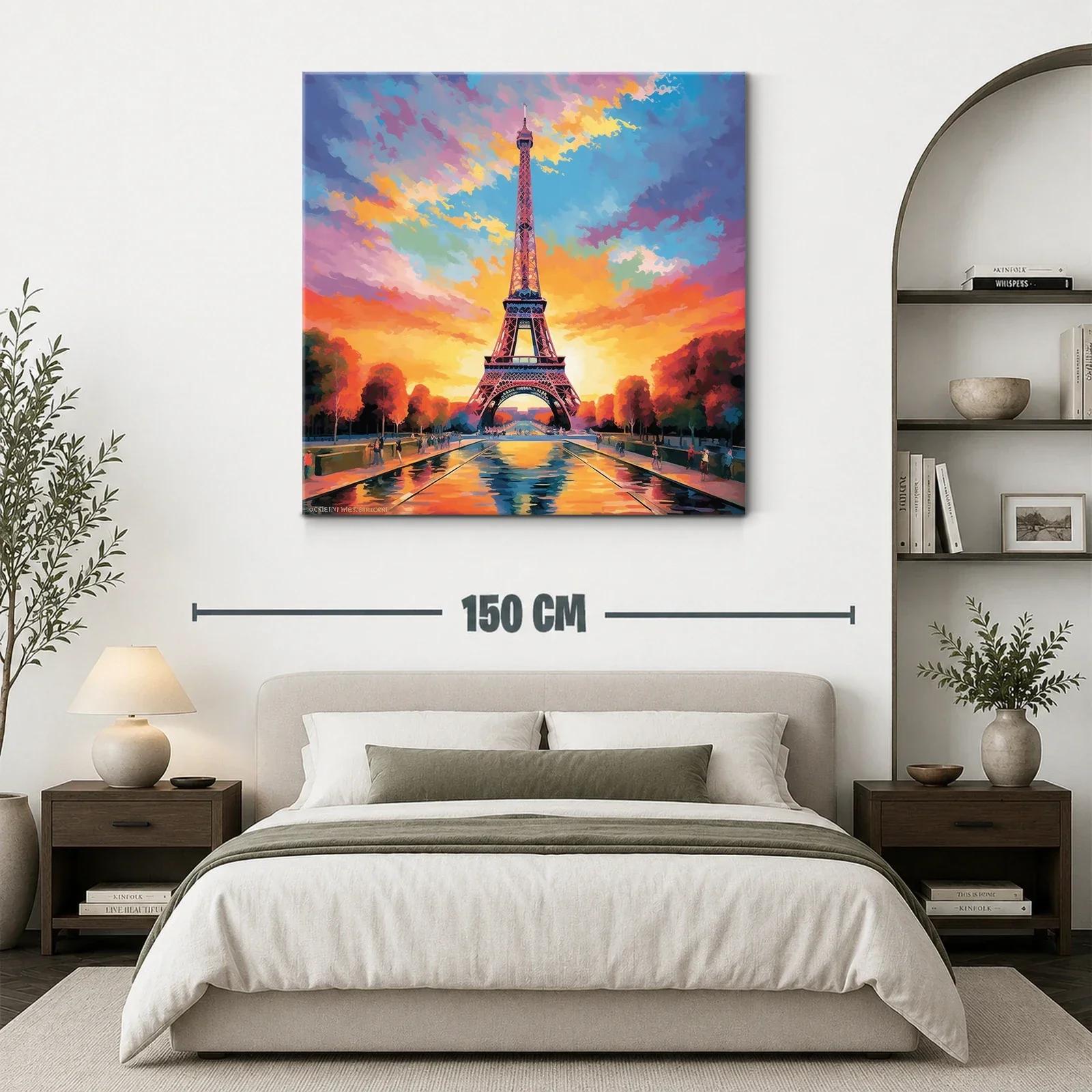 Atardecer vibrante en la torre de París — miniatura 3