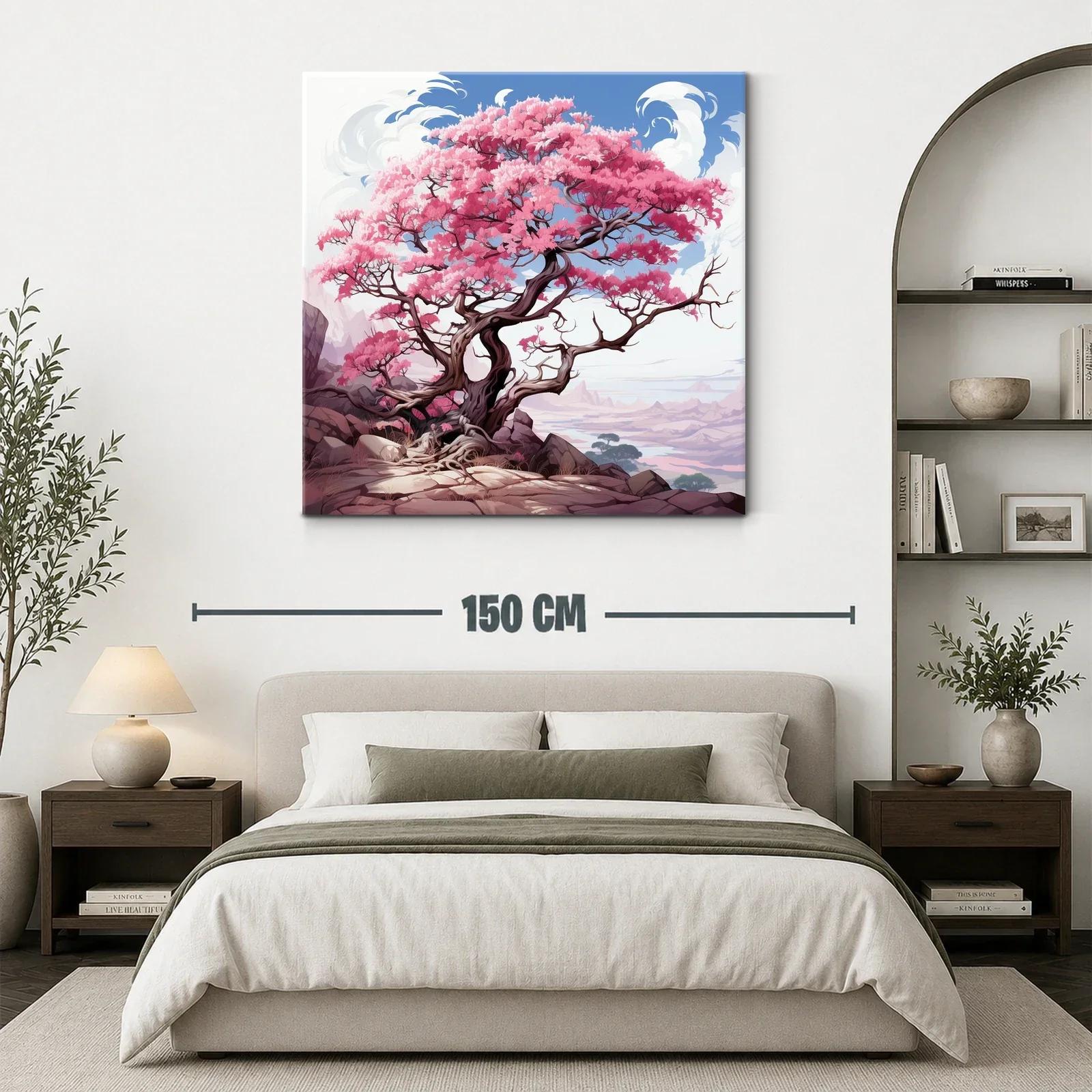 Impresionante árbol de flores rosas en paisaje sereno — miniatura 3