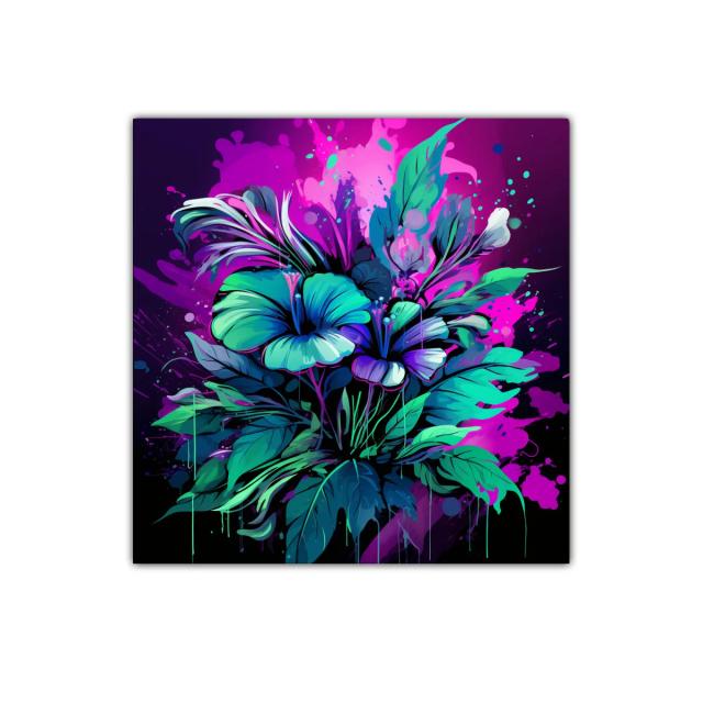 Explosión floral en tonos vibrantes y contrastes luminosos