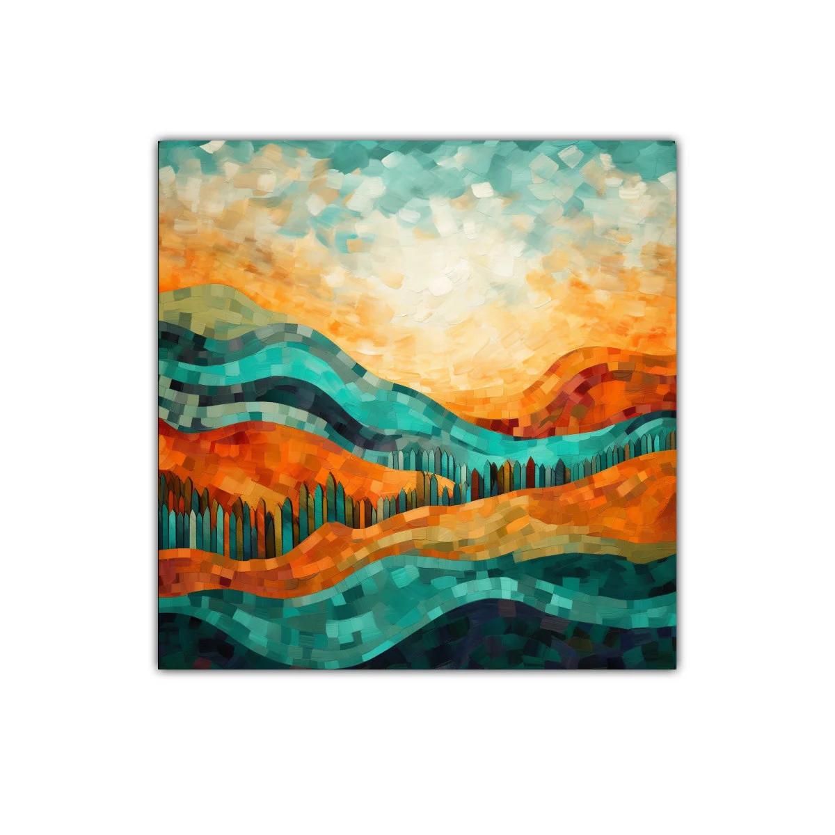 Paisaje abstracto con colinas vibrantes y cielo acogedor — imagen principal