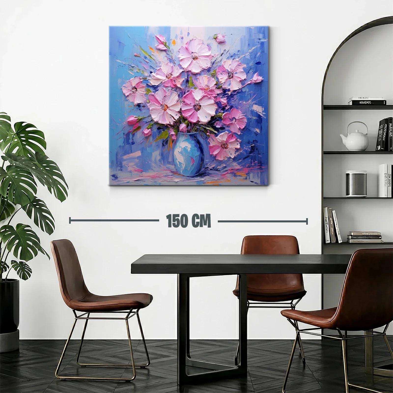 Hermoso ramo floral en tonos rosas y azules brillantes — miniatura 2