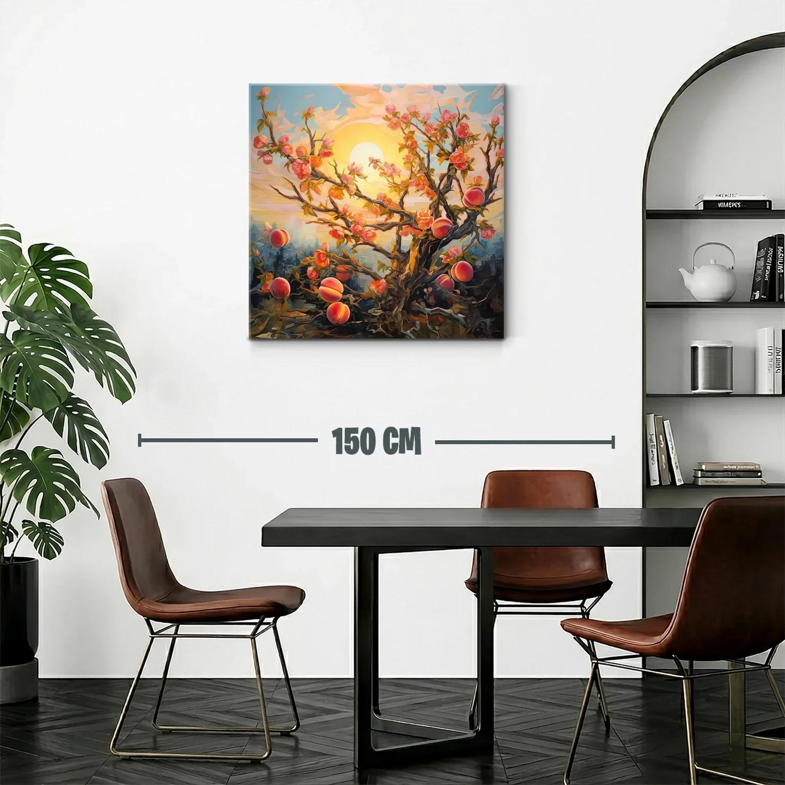 Árbol de duraznos en flor bajo la luz del atardecer — miniatura 2