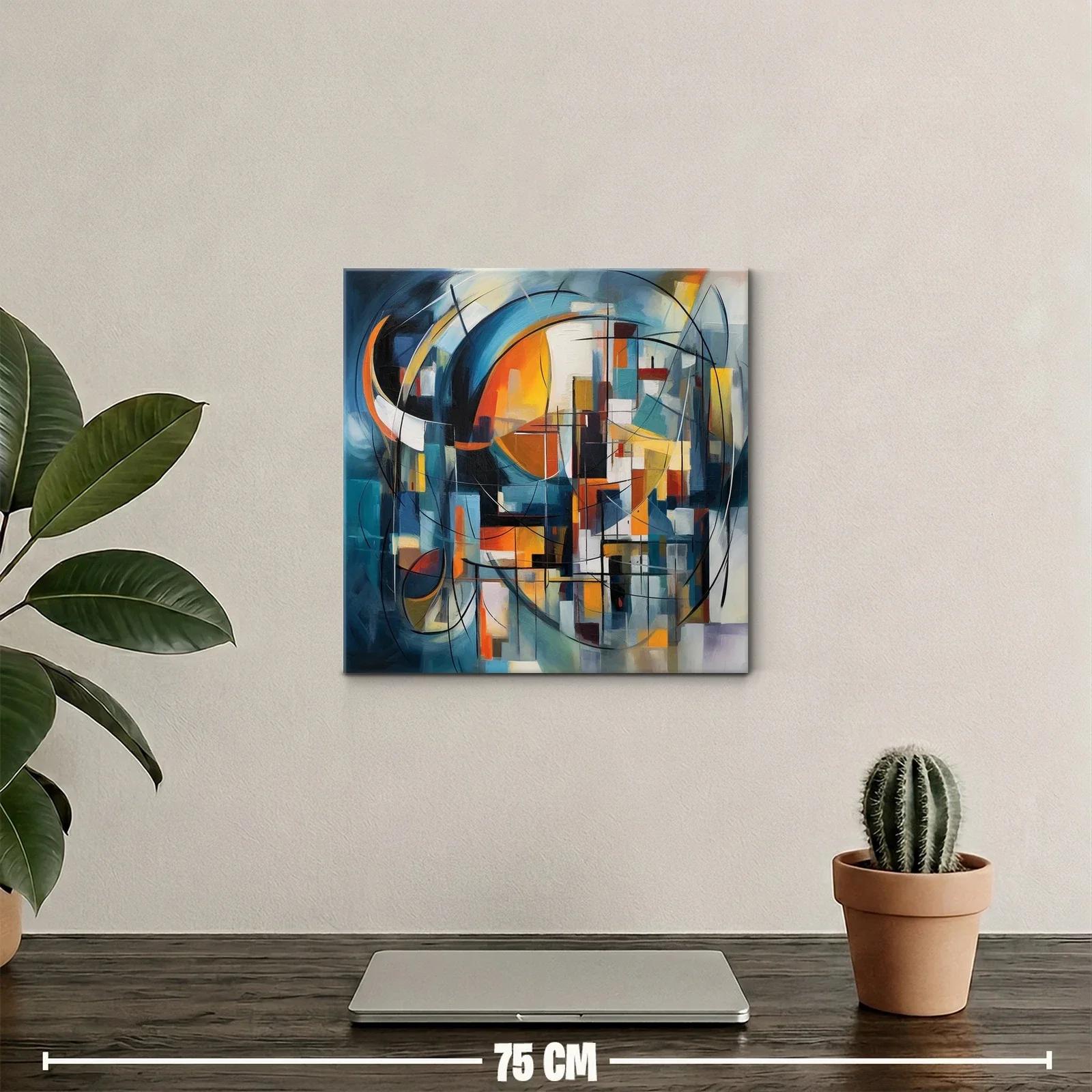 Composición abstracta con vibrantes tonos cálidos y fríos — miniatura 2