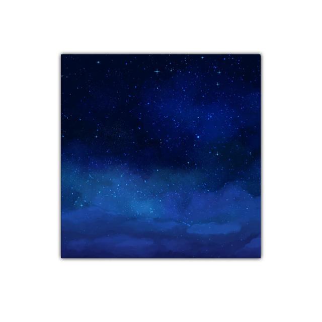 Cuadro decorativo cielo estrellado en tonos azules intensos