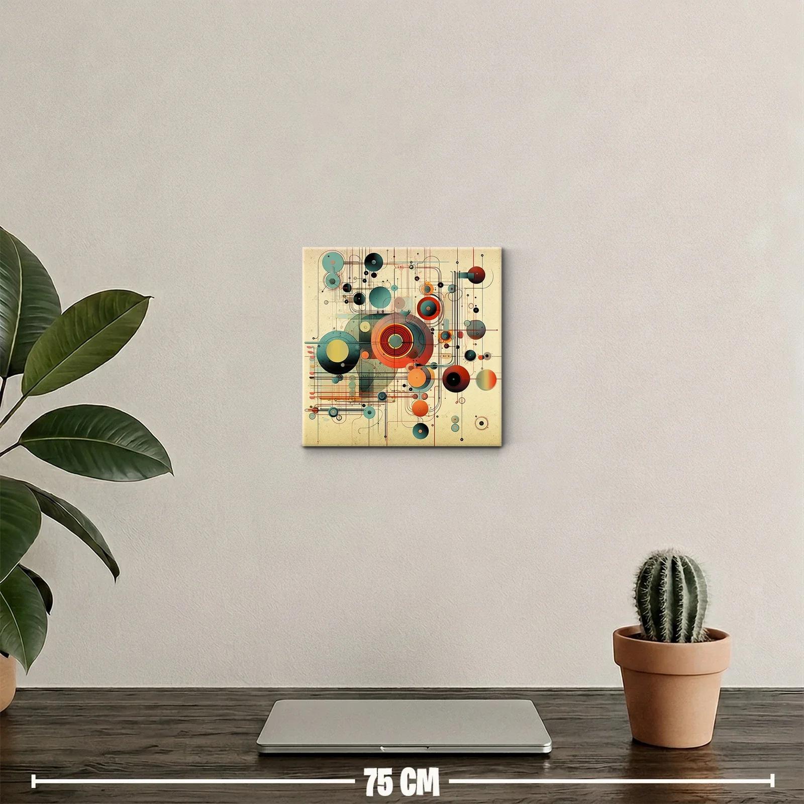 Composición abstracta geométrica en tonos cálidos y fríos — miniatura 2