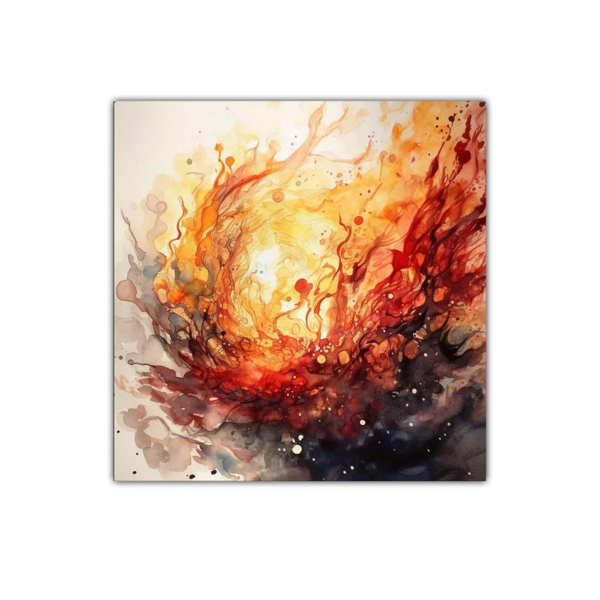 Explosión de colores cálidos y formas fluidas en abstracción dinámica — imagen principal