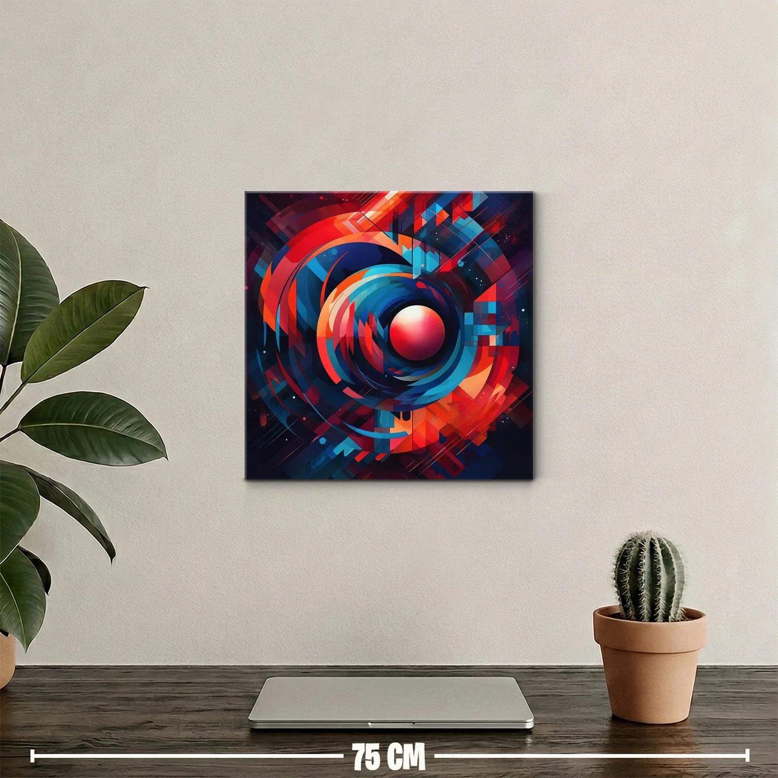 Cuadro abstracto con formas circulares en tonos brillantes — miniatura 2