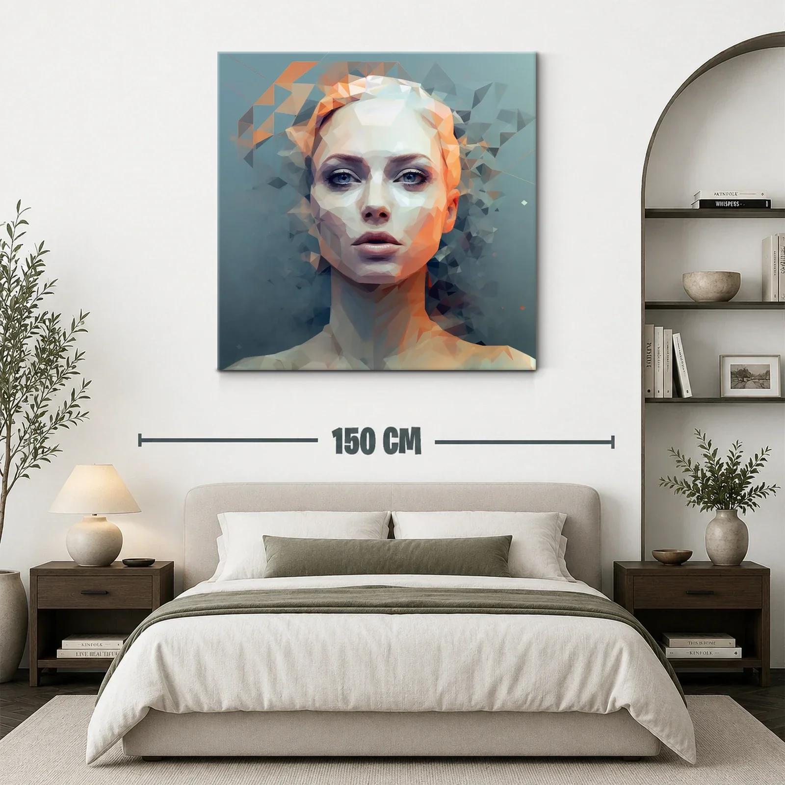 Retrato Abstracto de Mujer con Paleta Fría y Cálida — miniatura 3