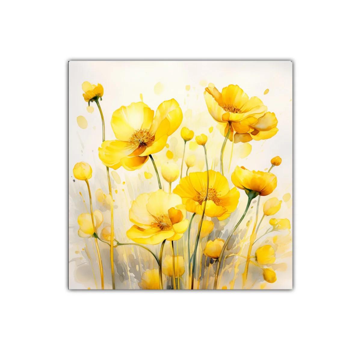 Cuadro decorativo con flores amarillas vibrantes — imagen principal