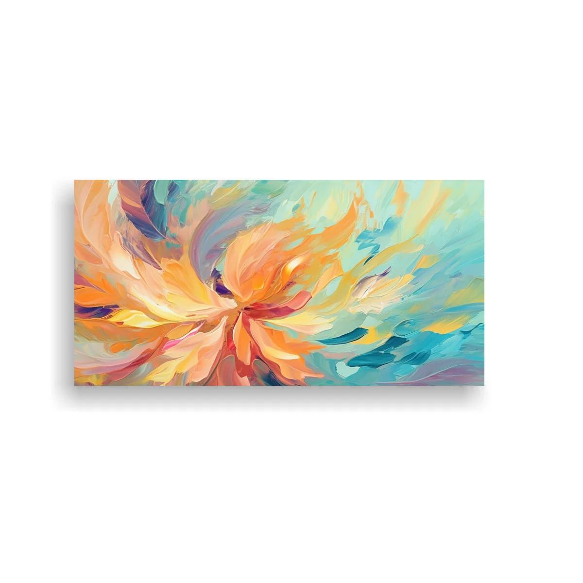 Cuadro flor abstracta con núcleo luminoso y trazos expansivos — imagen principal