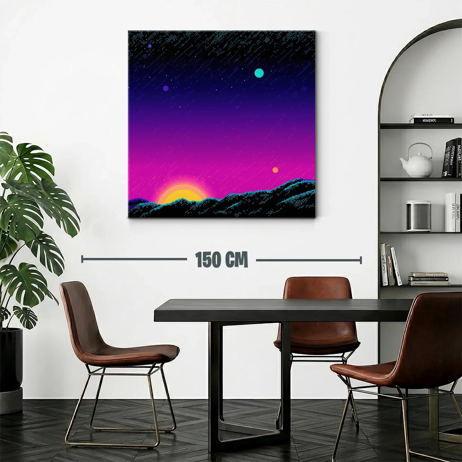 Atardecer cósmico con estrellas y planetas brillantes — miniatura 2