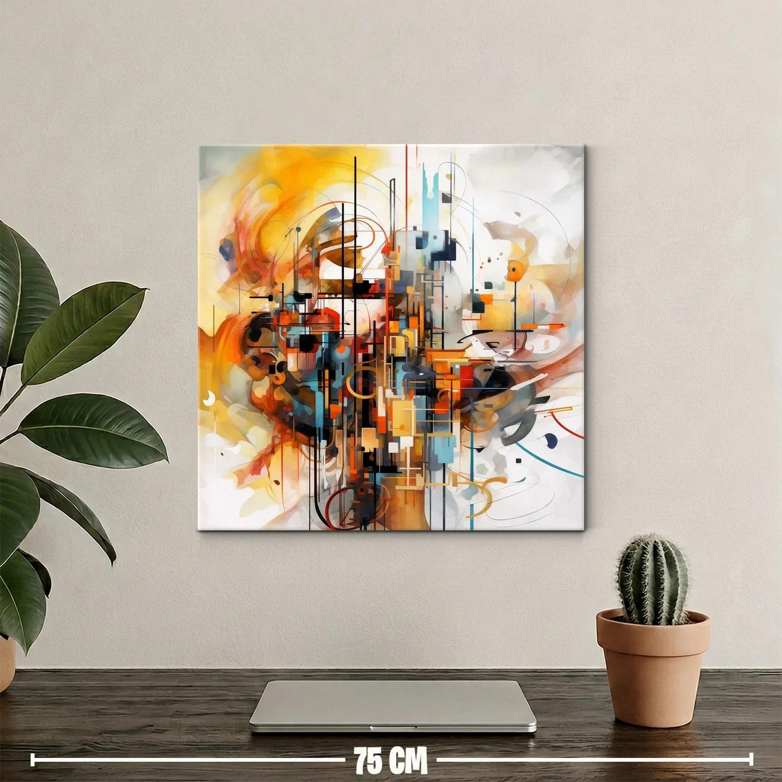 Composición abstracta con tonos cálidos y estructura dinámica — miniatura 2