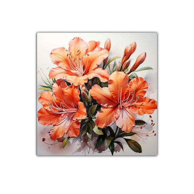 Impactante cuadro de flores naranja brillante