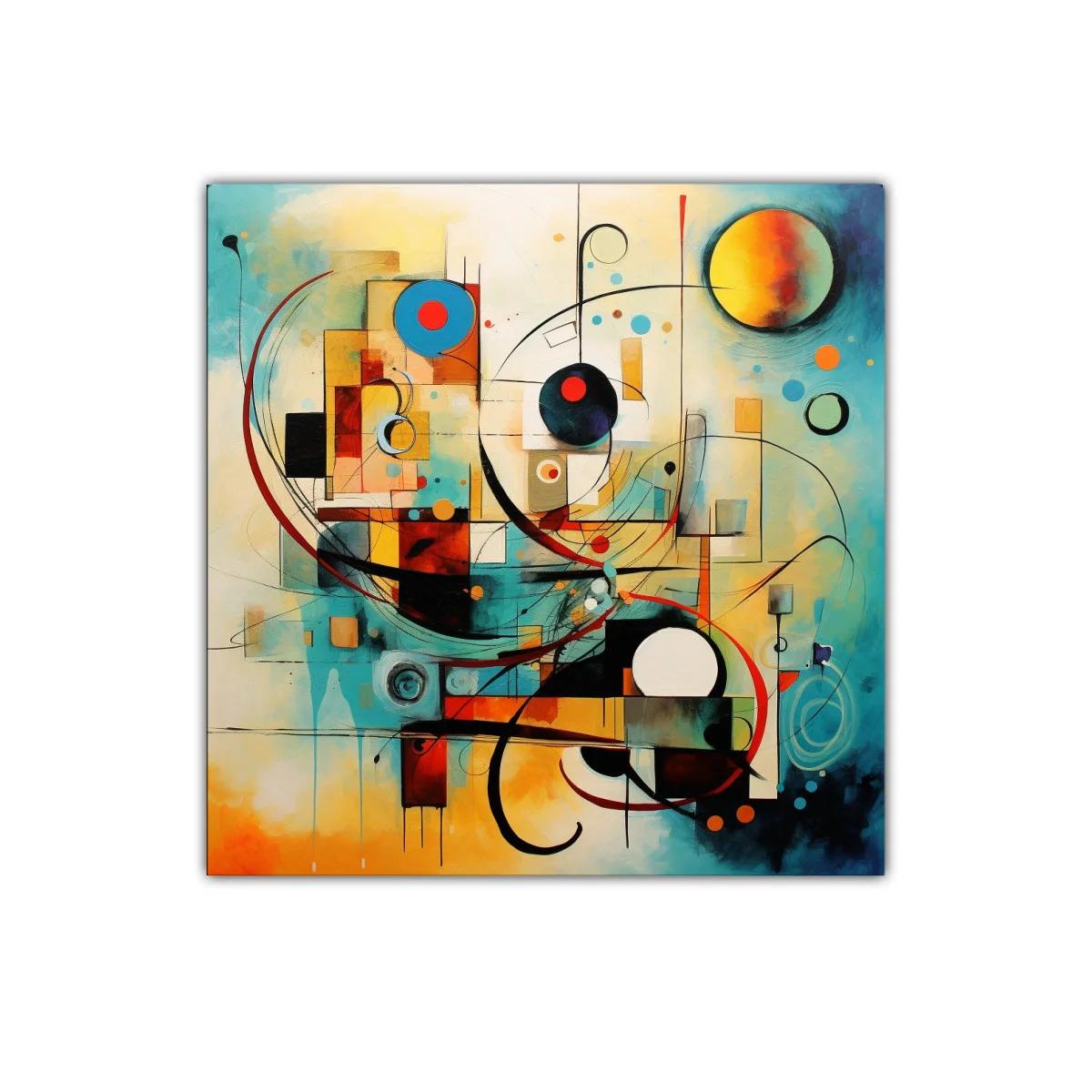 Composición abstracta con formas y colores vibrantes