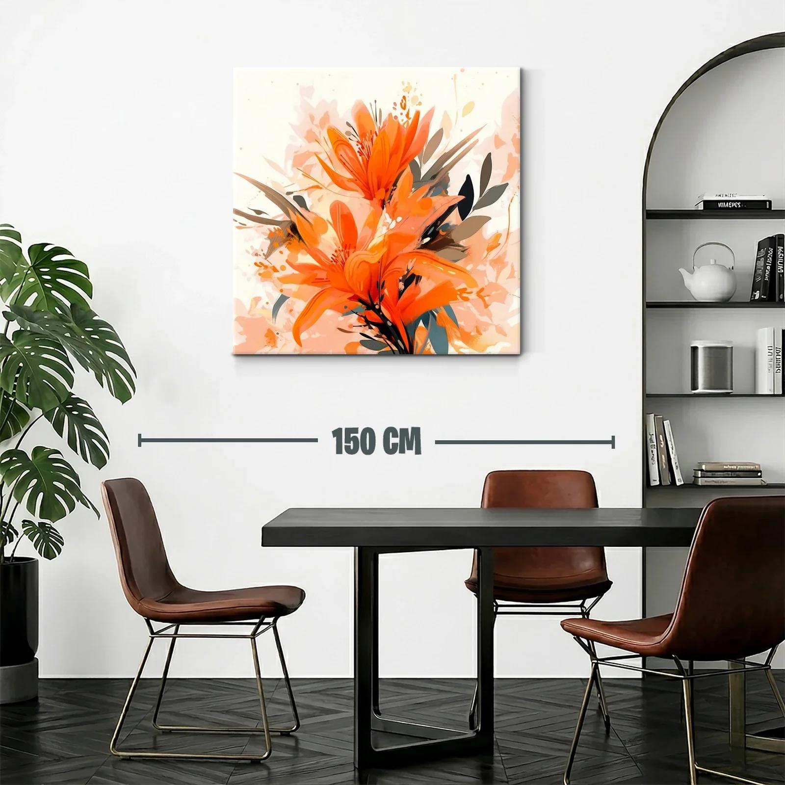 Composición floral vibrante en tonos naranja y tierra — miniatura 2
