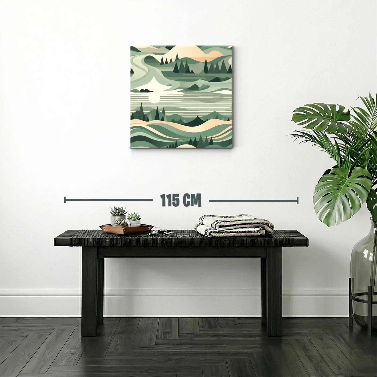 Paisaje abstracto en tonos verdes y beige — miniatura 2