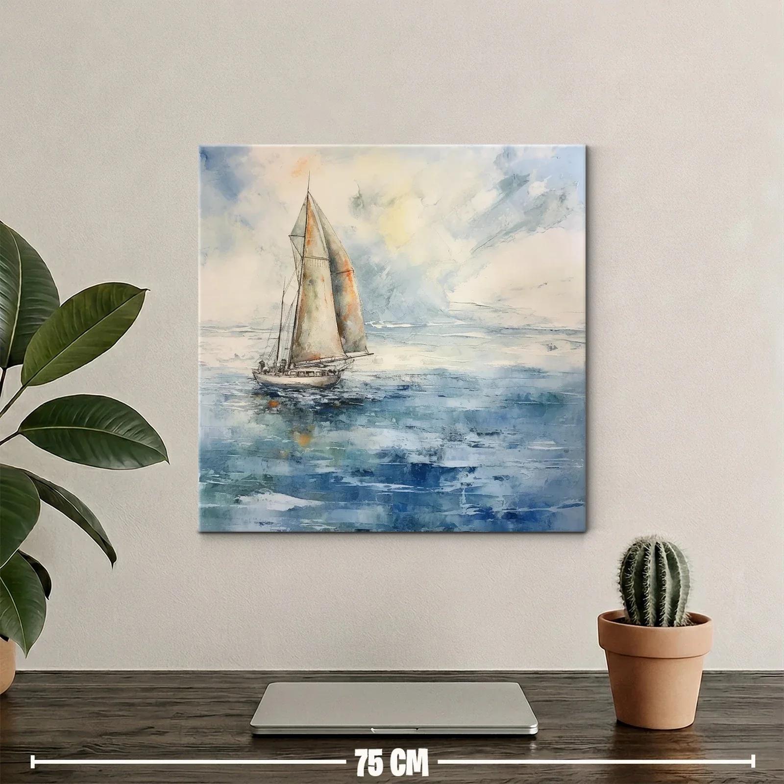 Barco a vela navegando en mar sereno al atardecer — miniatura 2