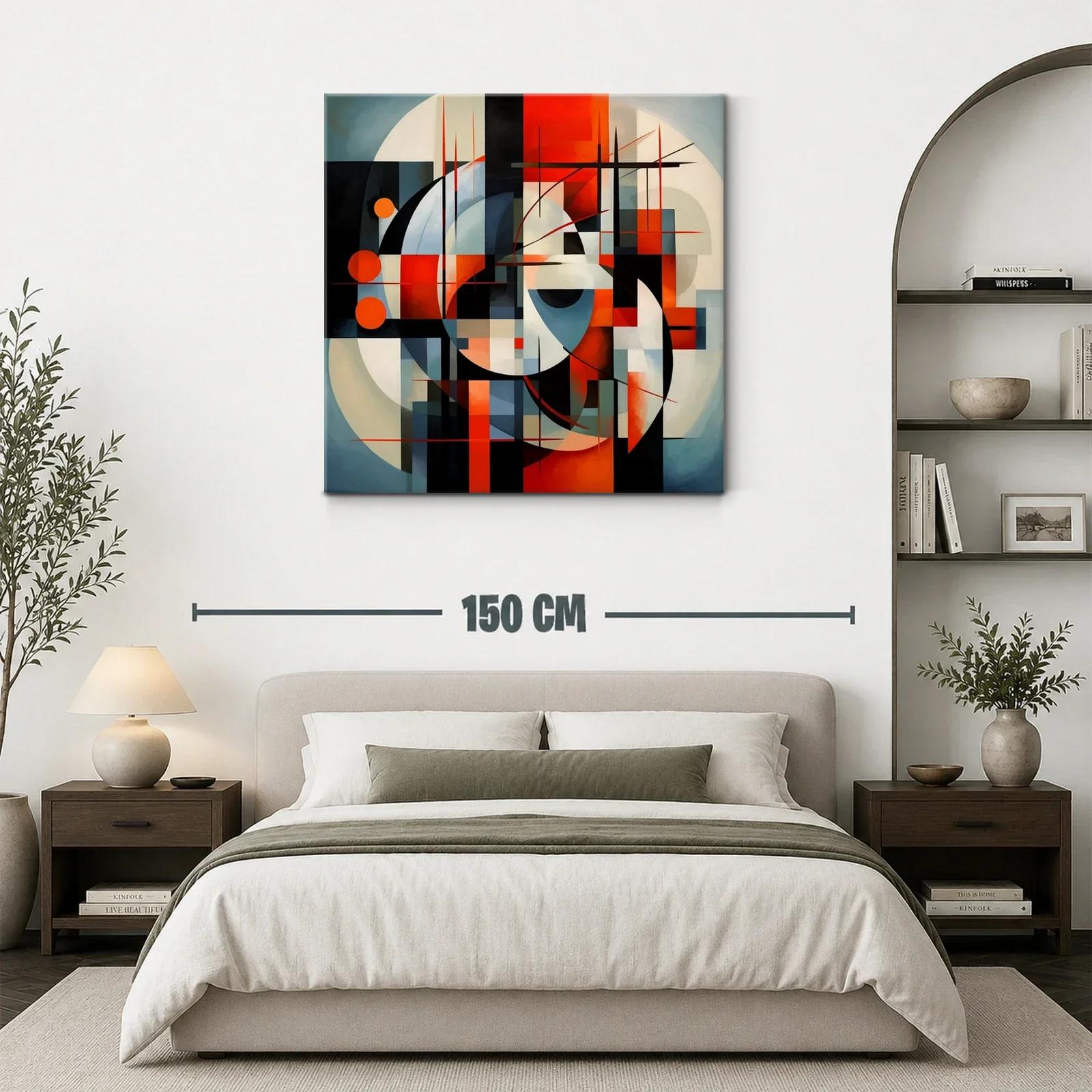 Composición abstracta en tonos rojos y azules vibrantes — miniatura 3
