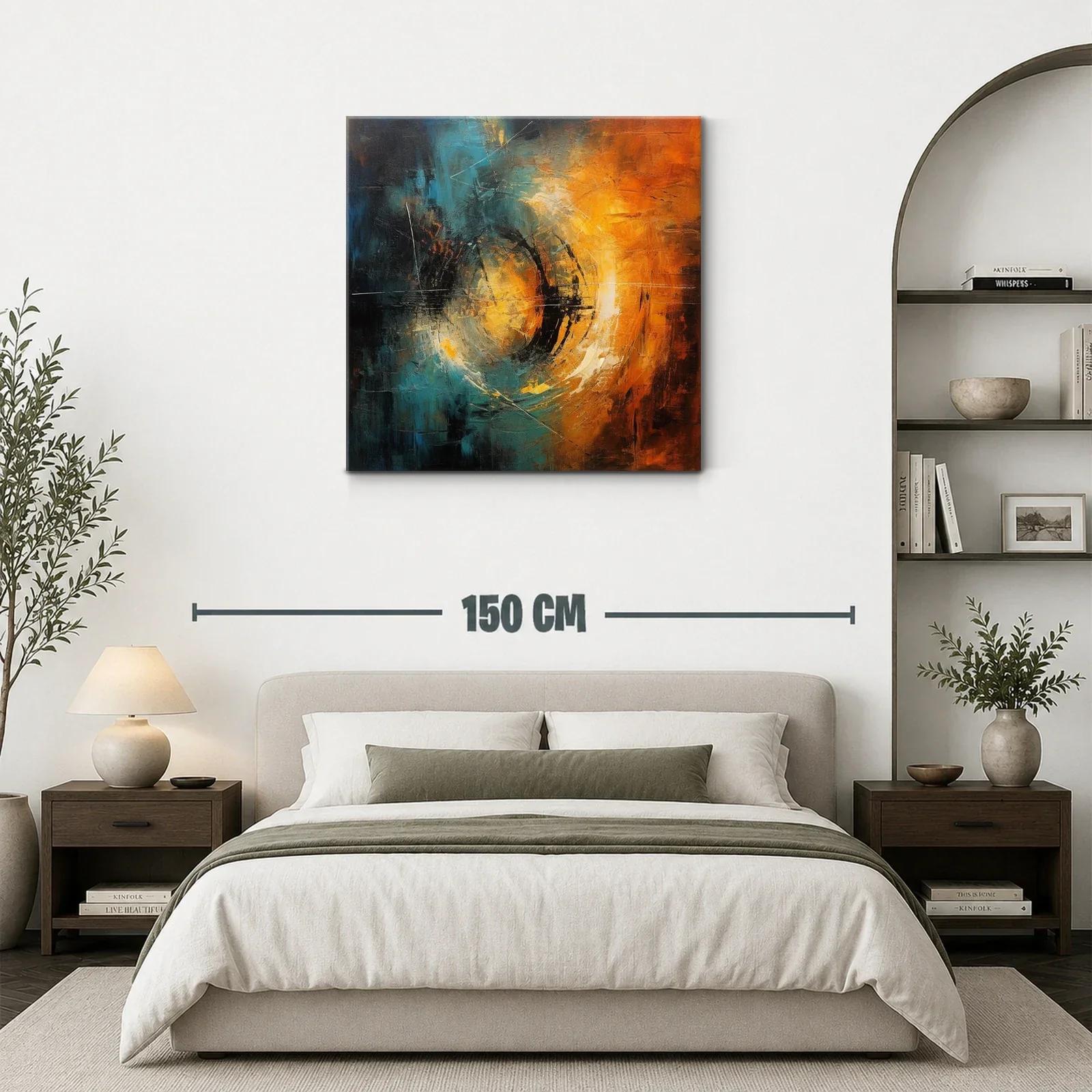 Composición abstracta con energía en tonos cálidos y fríos — miniatura 3