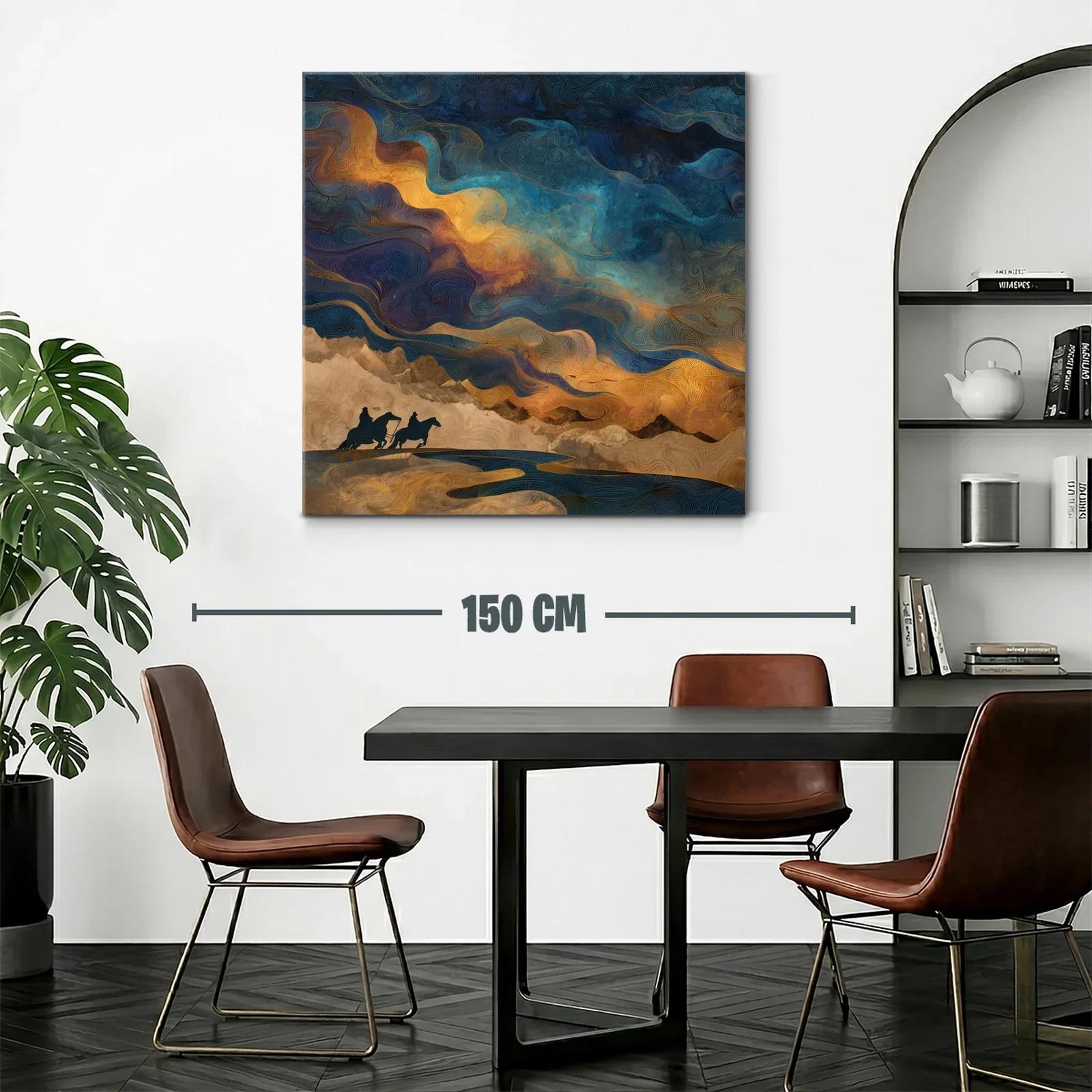 Paisaje onírico con jinetes bajo un cielo vibrante — miniatura 2