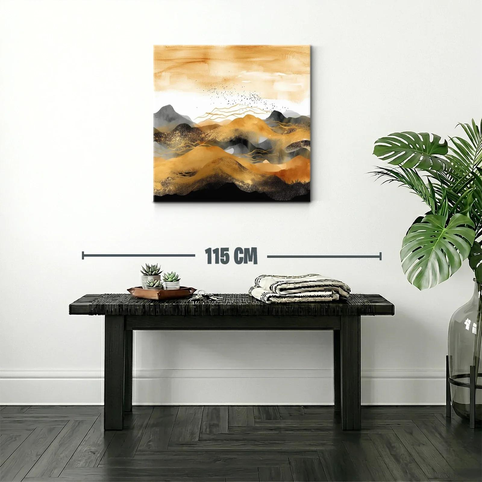 Paisaje abstracto en tonos tierra y negros cálidos — miniatura 2
