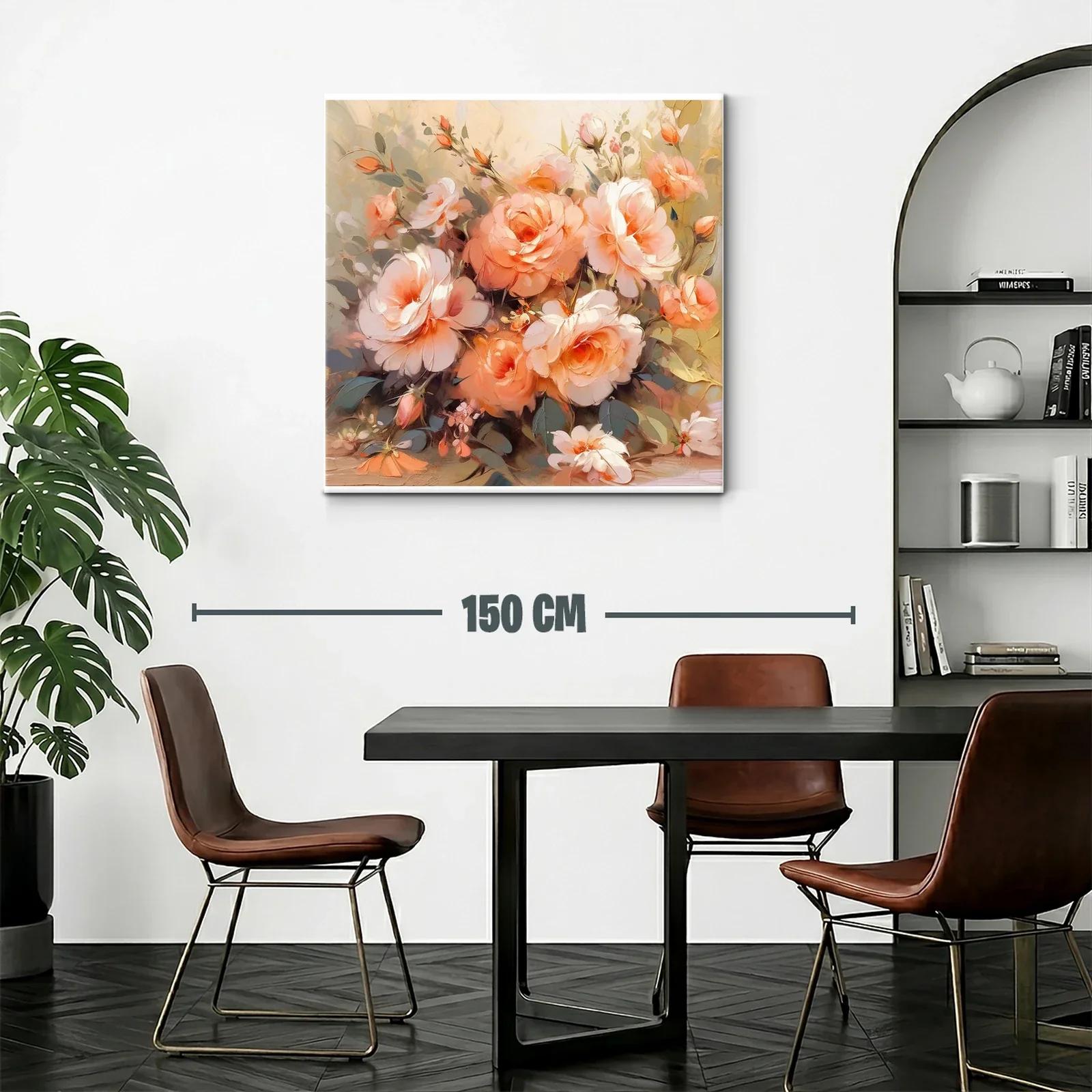 Ramo delicado de rosas en tonos melocotón y beige — miniatura 2