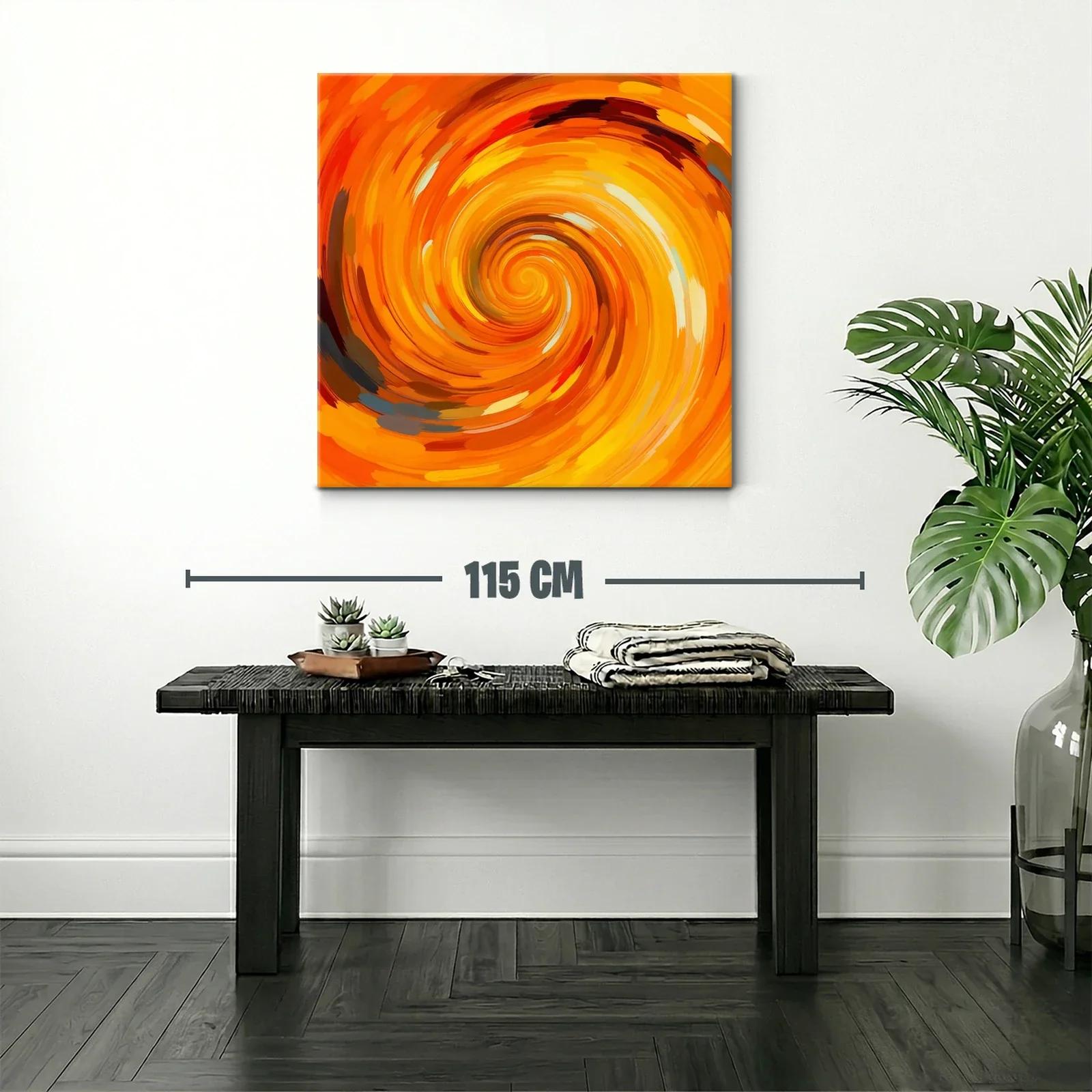Cuadro abstracto en espiral con tonos cálidos vibrantes — miniatura 2