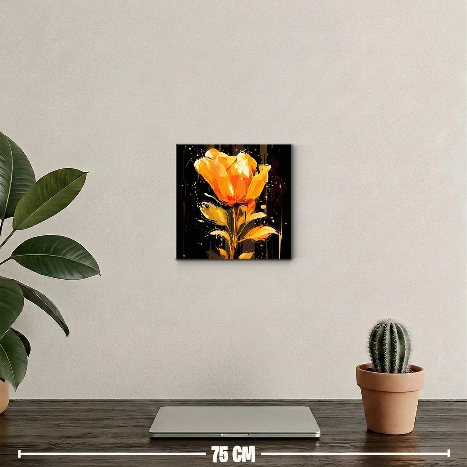Flor vibrante en tonos cálidos y fondo oscuro elegante — miniatura 2