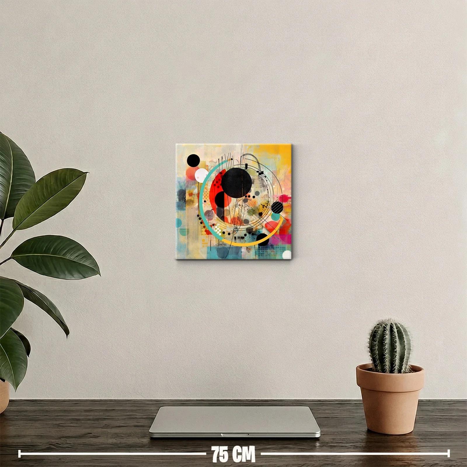 Composición abstracta con círculos negros y colores vibrantes — miniatura 2