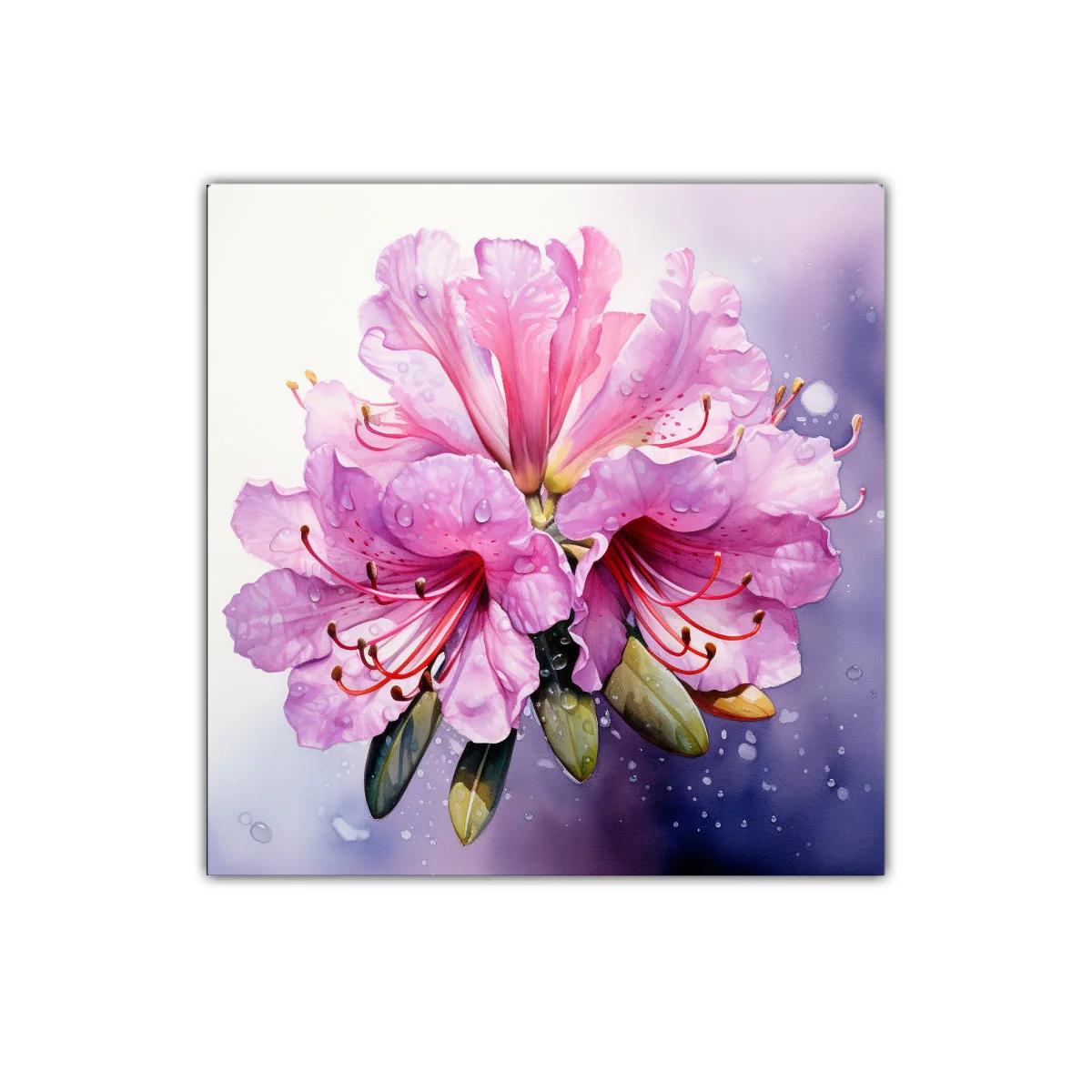 Cuadro decorativo con delicadas flores rosas y verdes — imagen principal