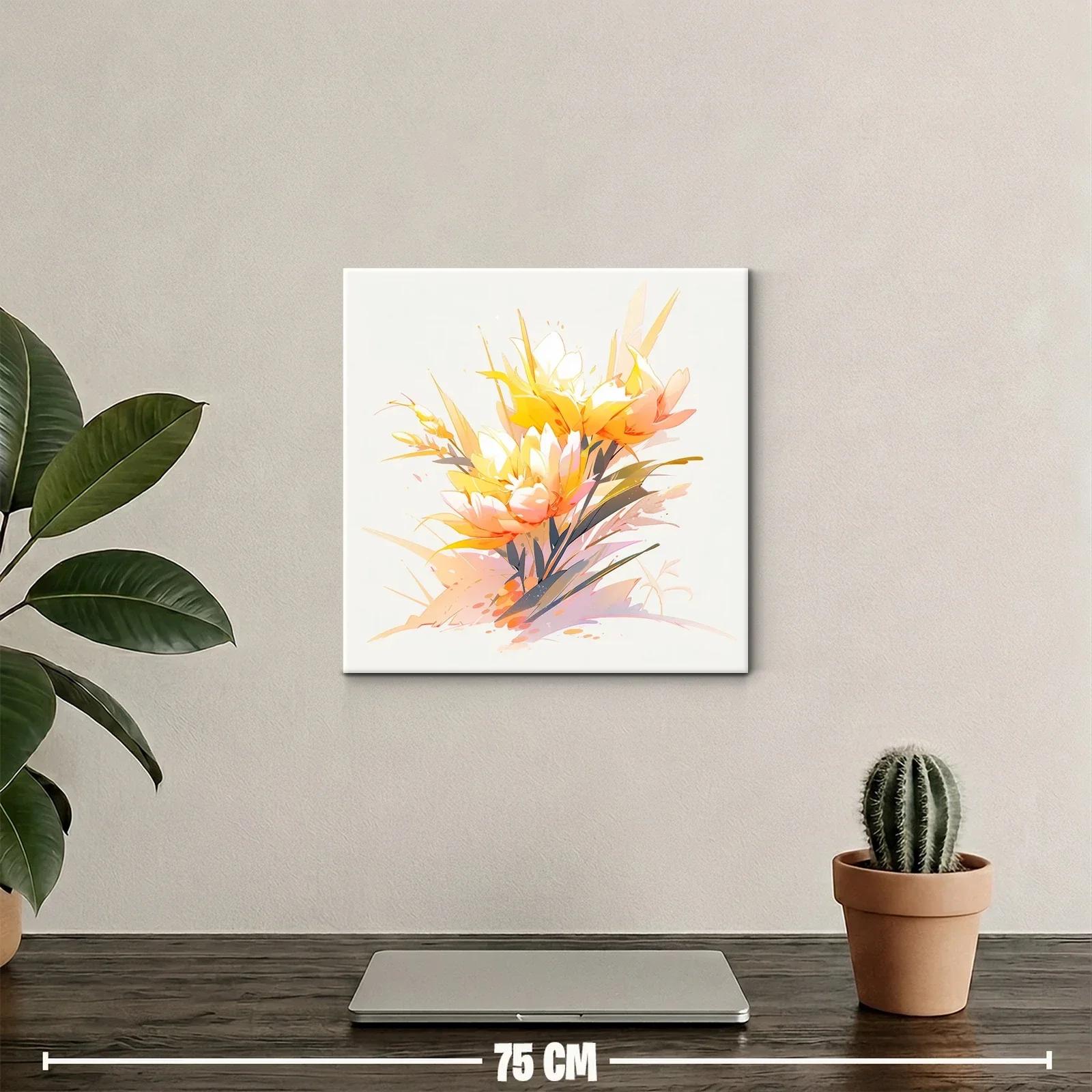 Cuadro Floral con Tonos Anaranjados y Amarillos Vibrantes — miniatura 2