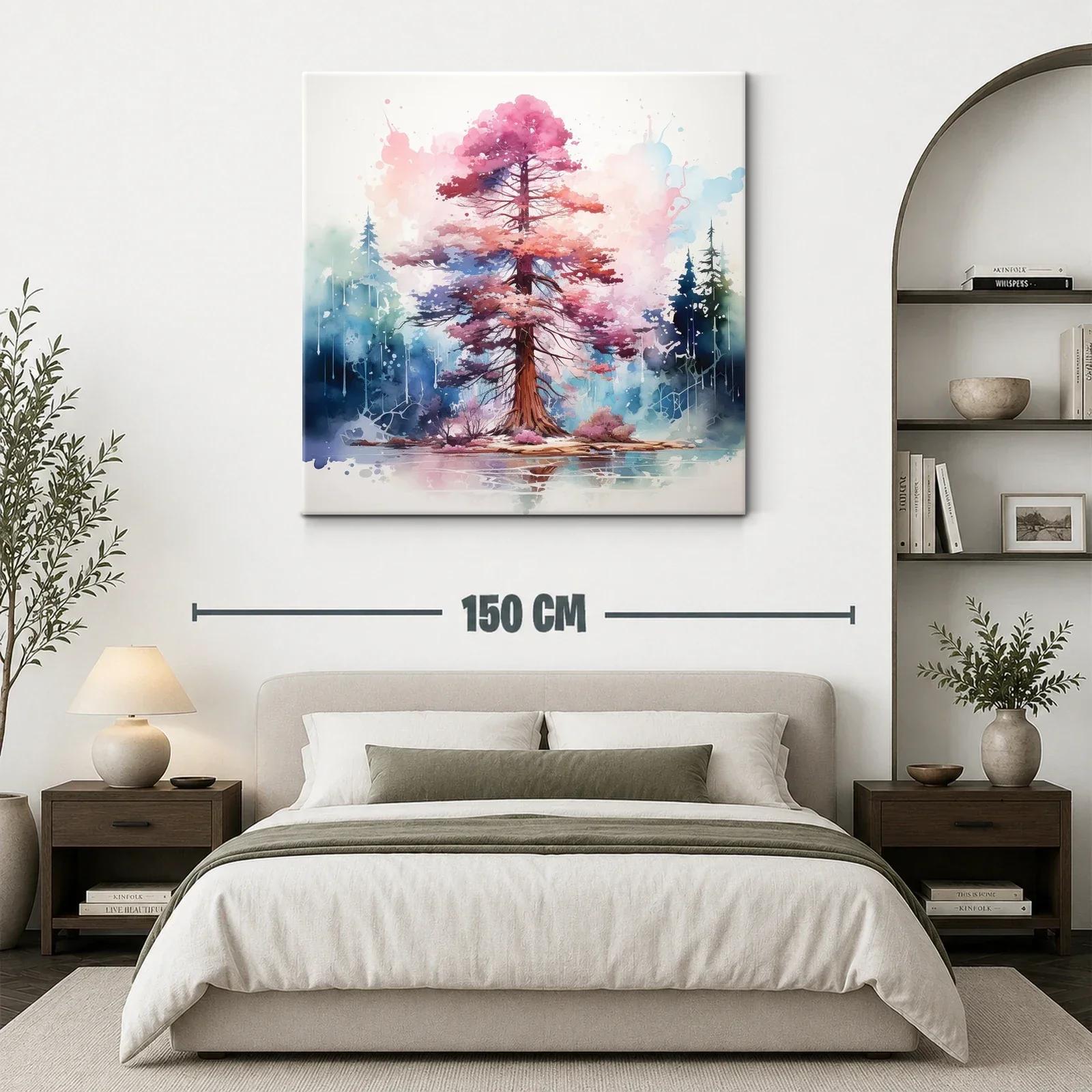 Árbol en tonos rosas y azules con reflejo en agua — miniatura 3
