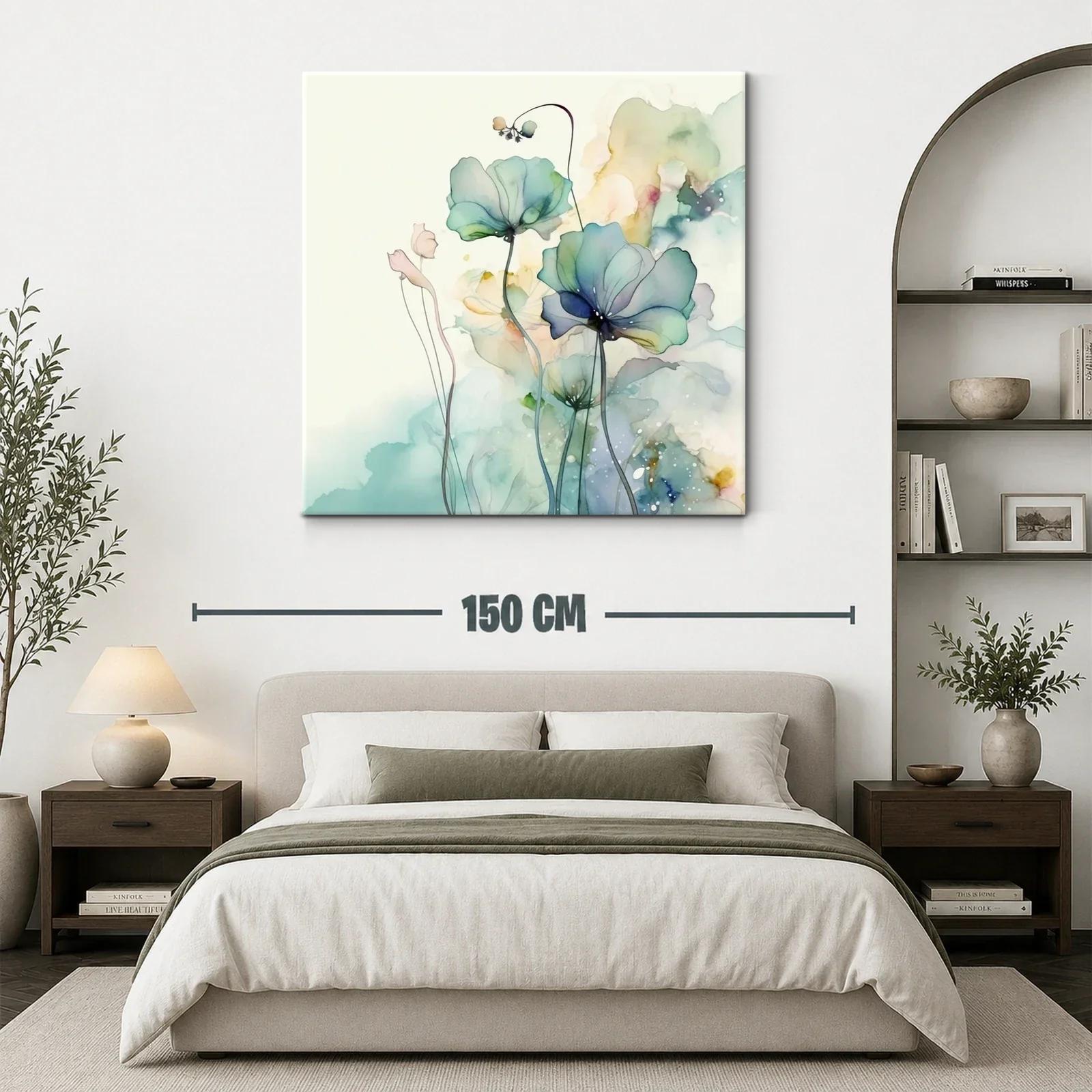 Delicadas flores en tonos suaves y acuarelados para pared — miniatura 3