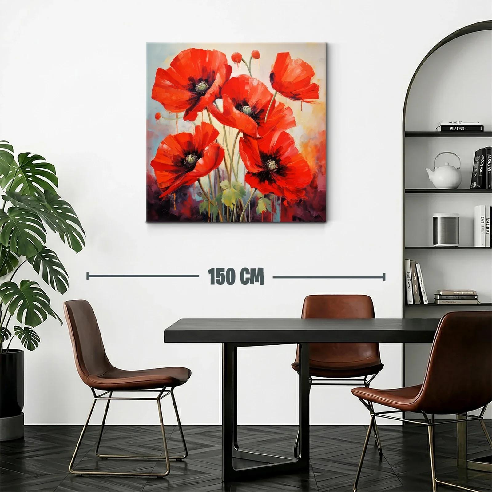 Vibrante composición de amapolas rojas sobre fondo suave — miniatura 2