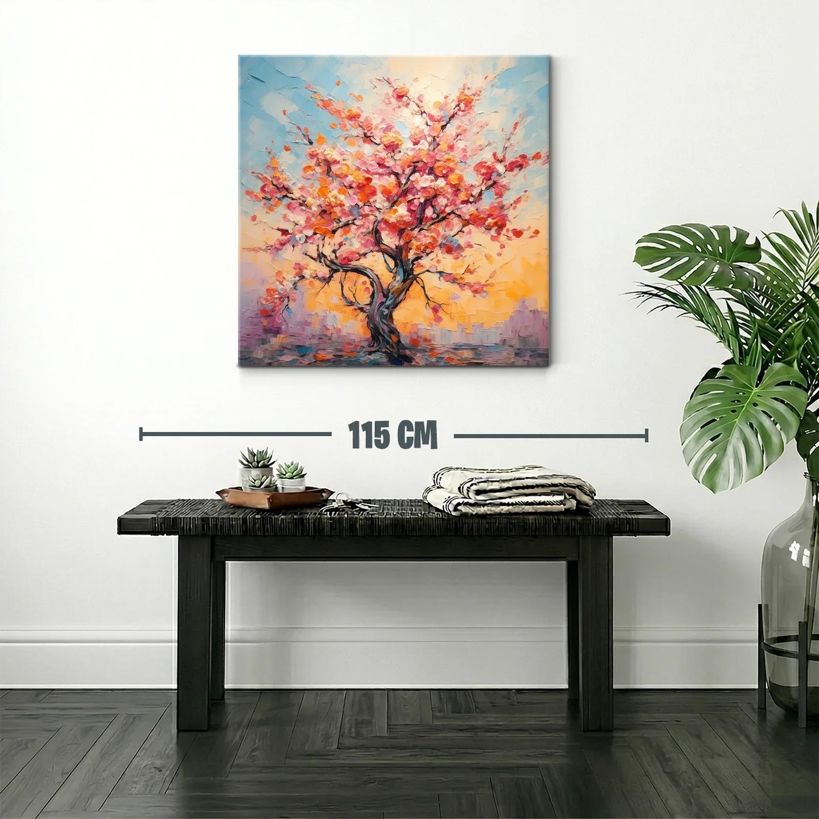 Árbol en flor con vibrantes tonos rosas y naranjas — miniatura 2