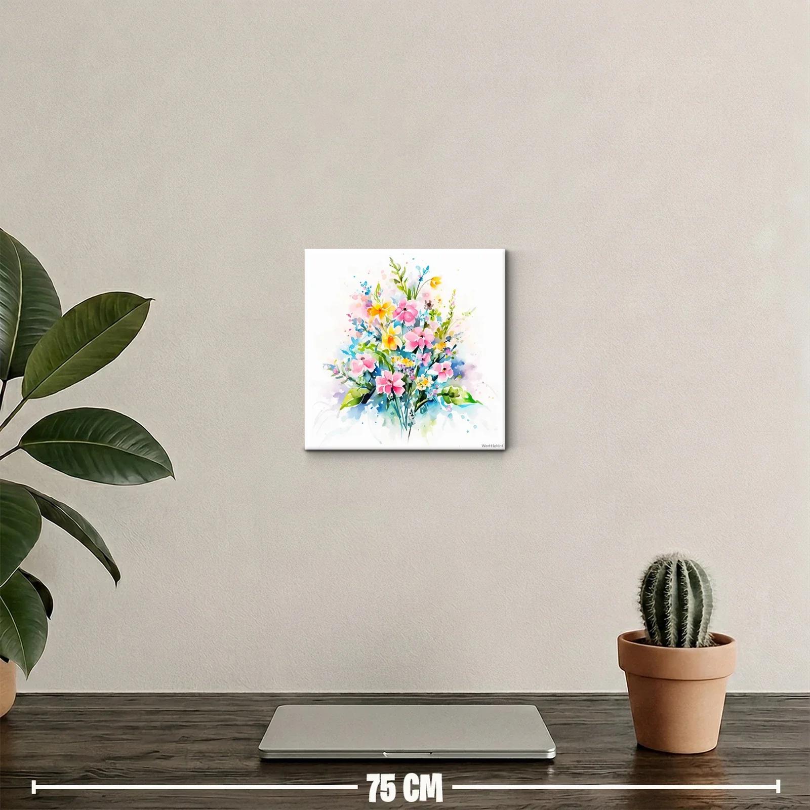 Bello ramo floral en acuarela con tonos pastel brillantes — miniatura 2