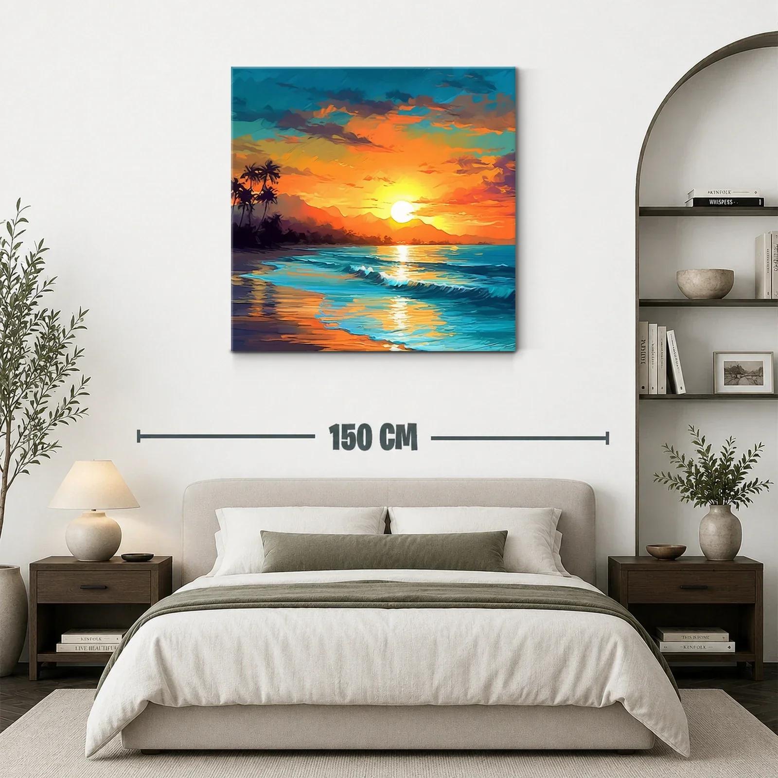 Atardecer tropical vibrante sobre la playa serena — miniatura 3