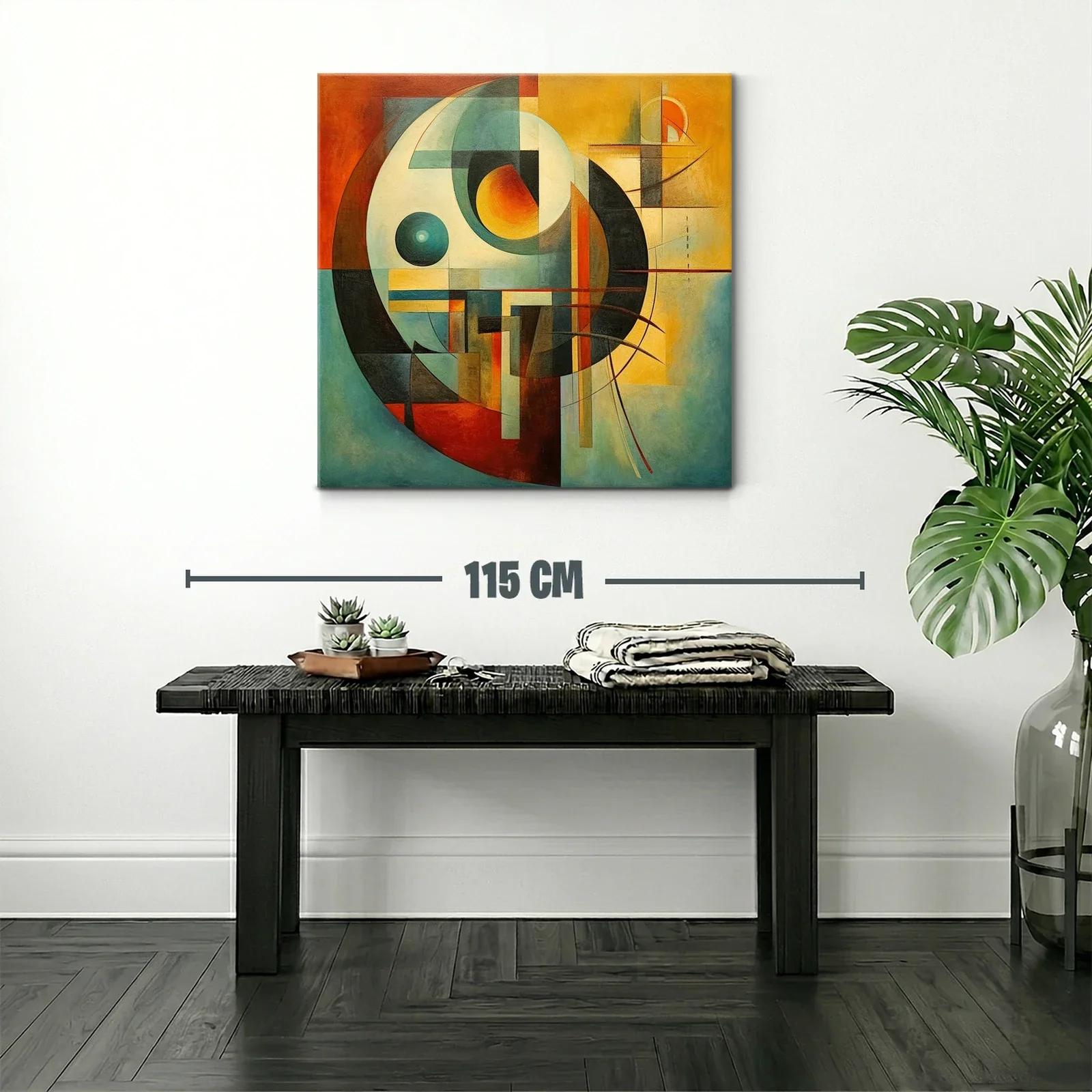 Composición abstracta con tonos cálidos y geométricos — miniatura 2